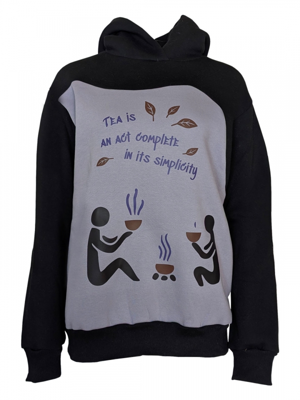 Худі чорно-сіре "Чаювання"